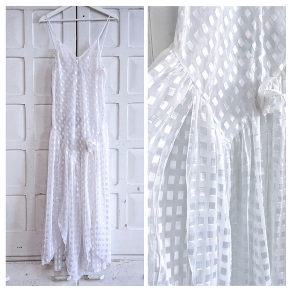 Dior Dresses & Skirts - Vintage 70s Miss Dior White Checkered Slip Dress – Size L